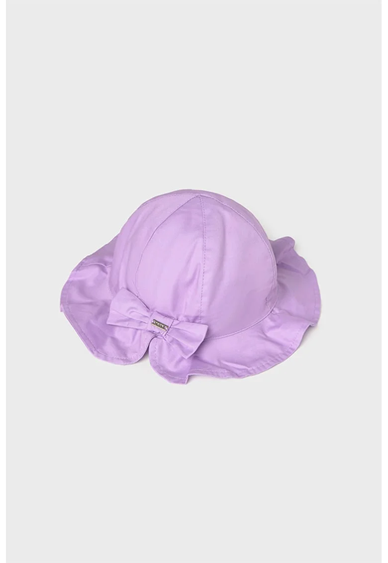 Palarie de bumbac cu detaliu cu funda, Lila