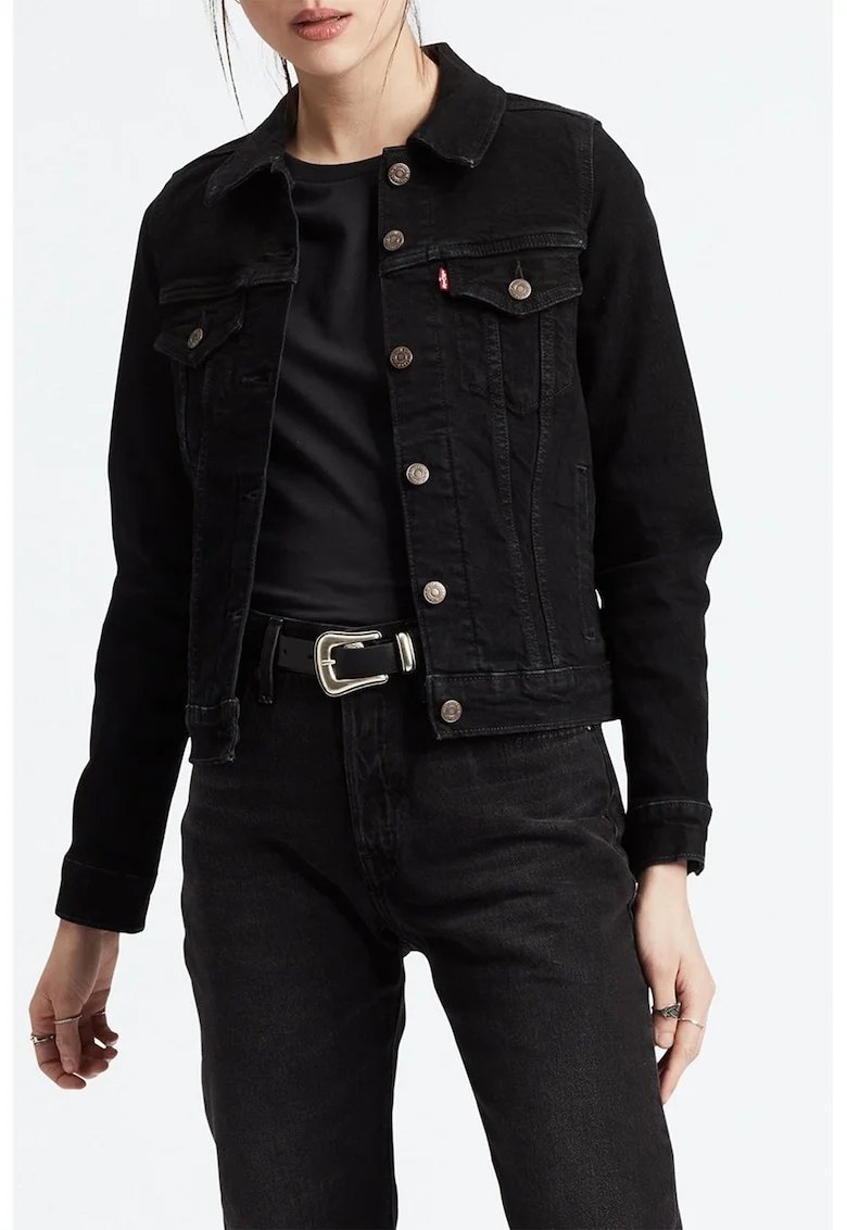 Jacheta din denim Original Trucker, Negru/Argintiu