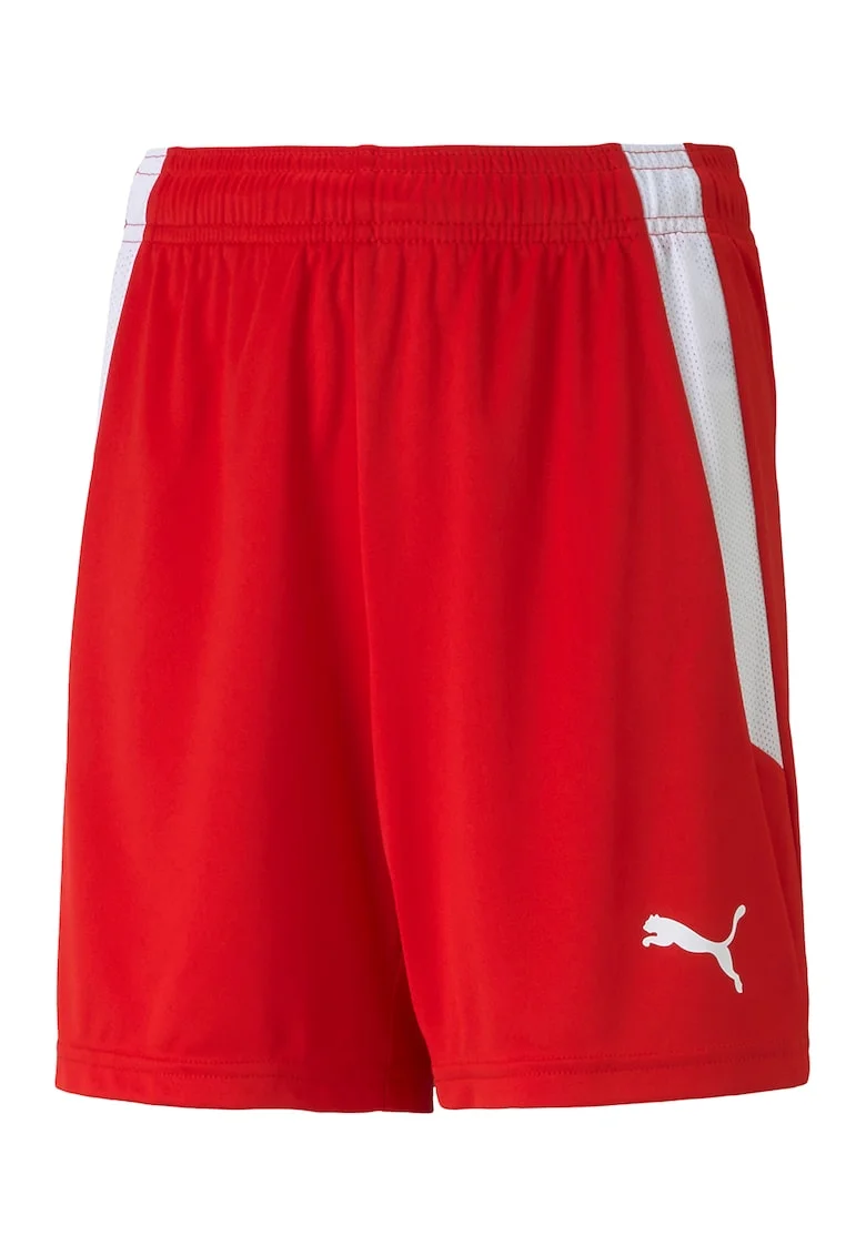 Pantaloni scurti cu talie ajustabila, pentru fotbal teamLIGA, Rosu/Alb