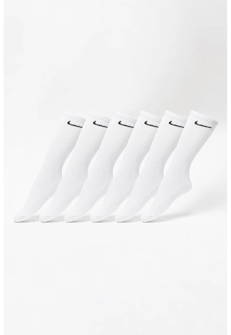 Set de sosete lungi pentru antrenament Everyday - 6 perechi, Alb/Negru