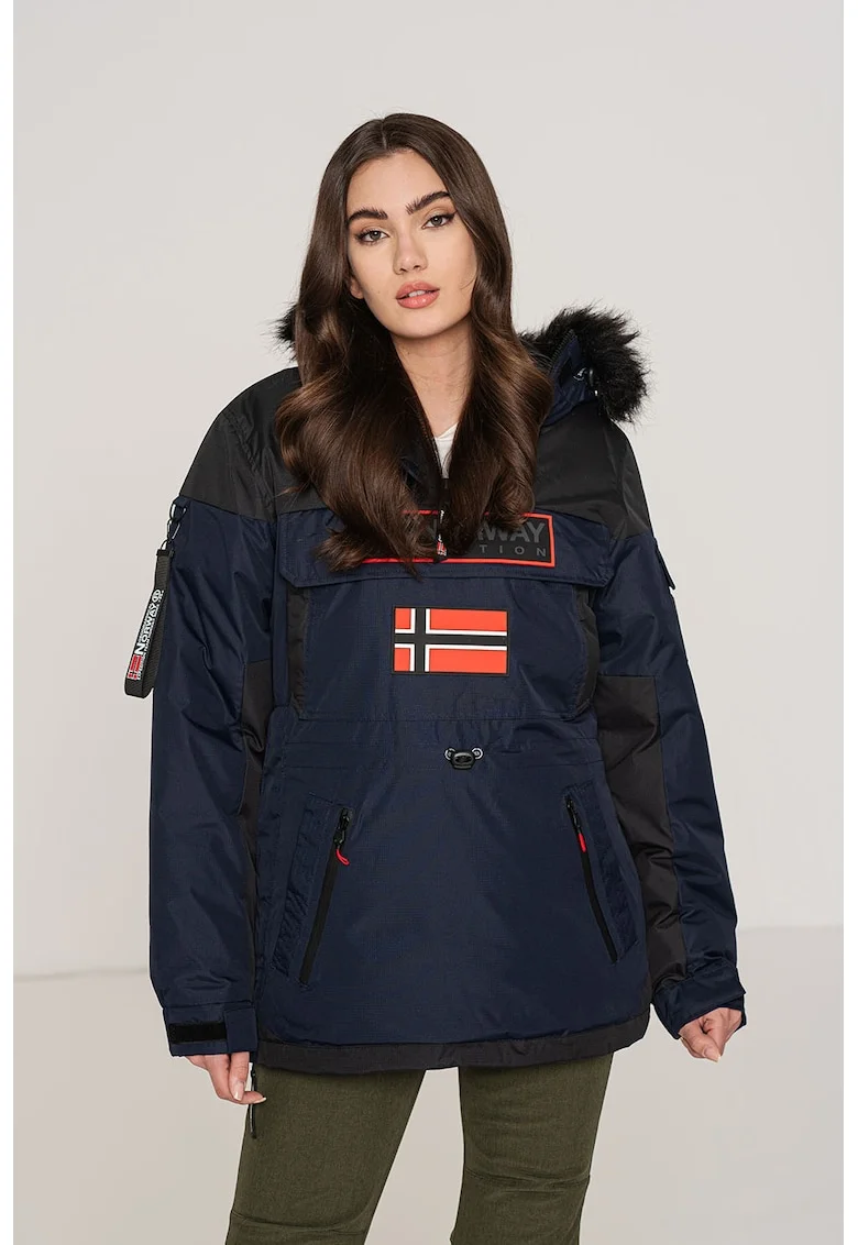 Geaca cu vatelina, fara inchidere Bruna, Bleumarin