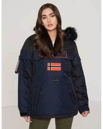 Geaca cu vatelina, fara inchidere Bruna, Bleumarin