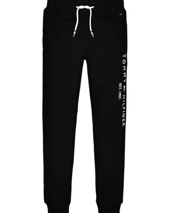 Pantaloni sport cu logo, Alb/Negru
