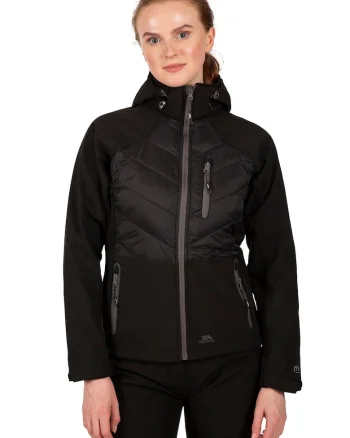 Jacheta cu aspect matlasat pentru trekking Elvira, Negru