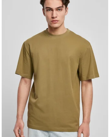 Tricou din bumbac cu decolteu la baza gatului, Caramel