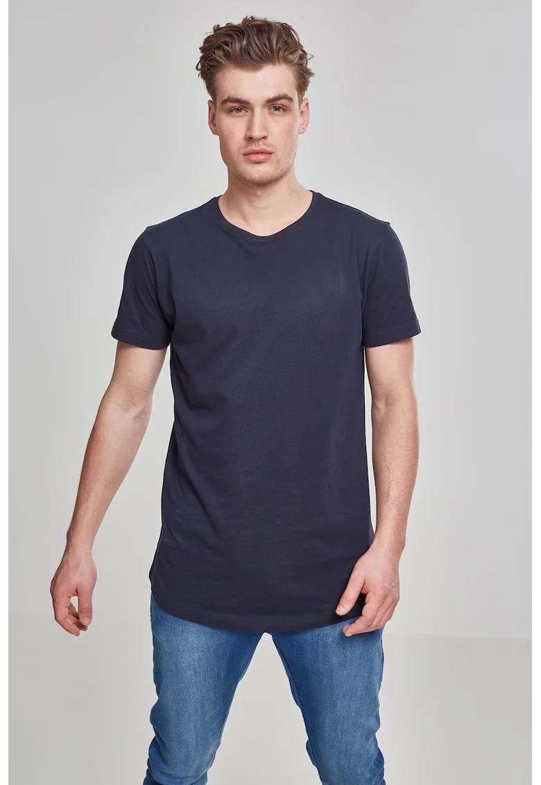 Tricou uni cu maneci scurte, Bleumarin