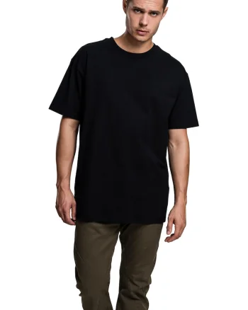 Tricou supradimensionat cu maneci cazute, Negru