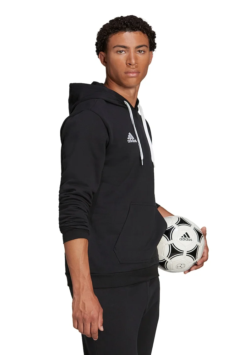 Hanorac regular fit cu buzunar kangaroo pentru fotbal Entrada, Negru