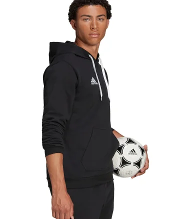Hanorac regular fit cu buzunar kangaroo pentru fotbal Entrada, Negru