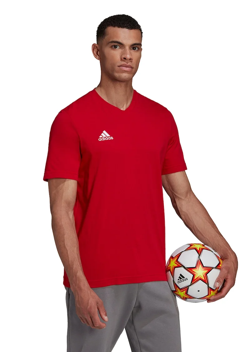 Tricou cu decolteu in V si logo pentru fotbal, Rosu