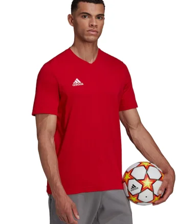 Tricou cu decolteu in V si logo pentru fotbal, Rosu