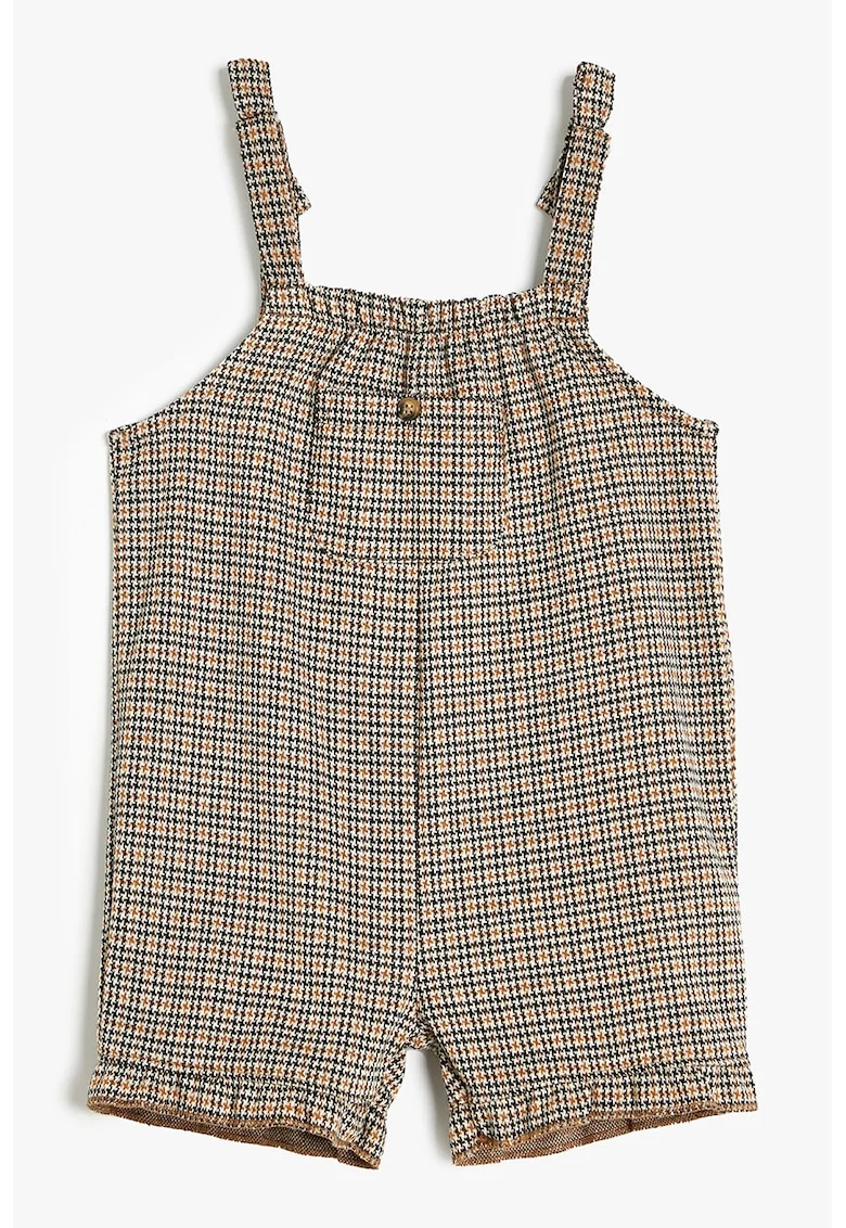 Salopeta lunga cu model herringbone, Gri