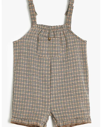 Salopeta lunga cu model herringbone, Gri