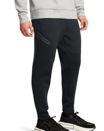 Pantaloni jogger slim fit din fleece Unstoppable, Negru