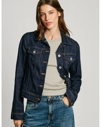 Jacheta regular fit din denim, Albastru inchis