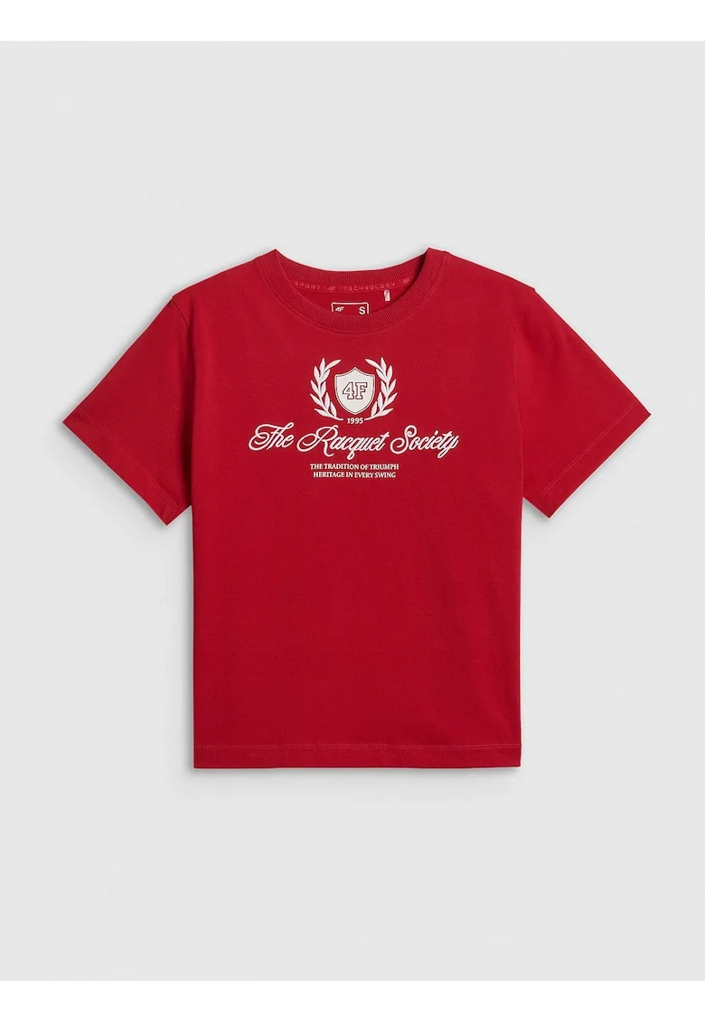 Tricou dama  bumbac, cu imprimeu, Alb/Negru