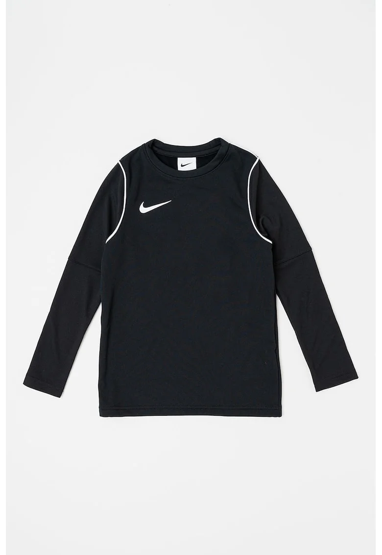 Bluza cu logo si tehnologie Dri-Fit, pentru fotbal, Alb/Negru