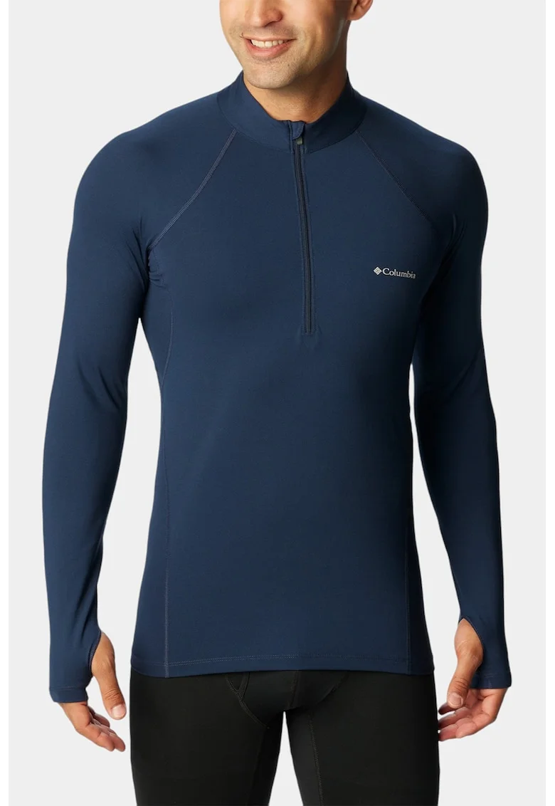 Bluza cu fenta cu fermoar pentru alergare Midweight, Bleumarin
