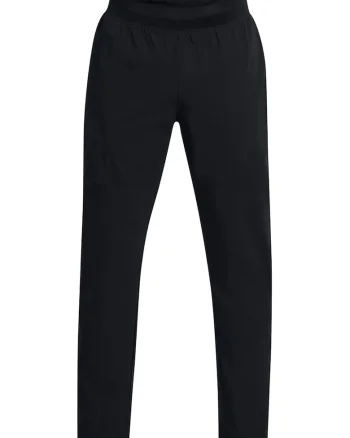 Pantaloni cu talie medie, pentru antrenament, Negru