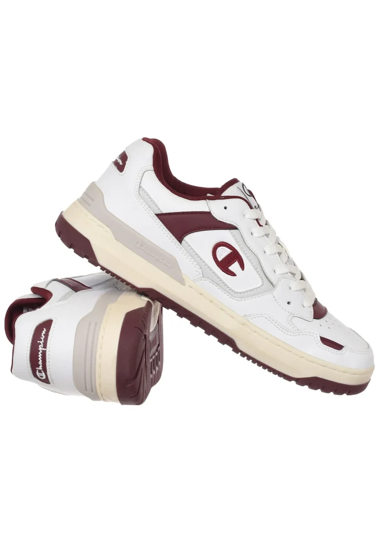 Incaltaminte sport barbati,  Z89 LOW, alb, visiniu, piele naturala, material textil sintetic,