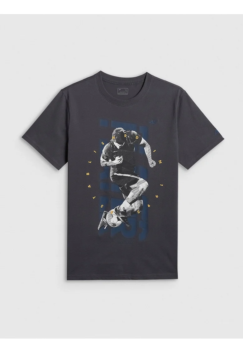 Tricou barbat  gri, bumbac, cu imprimeu