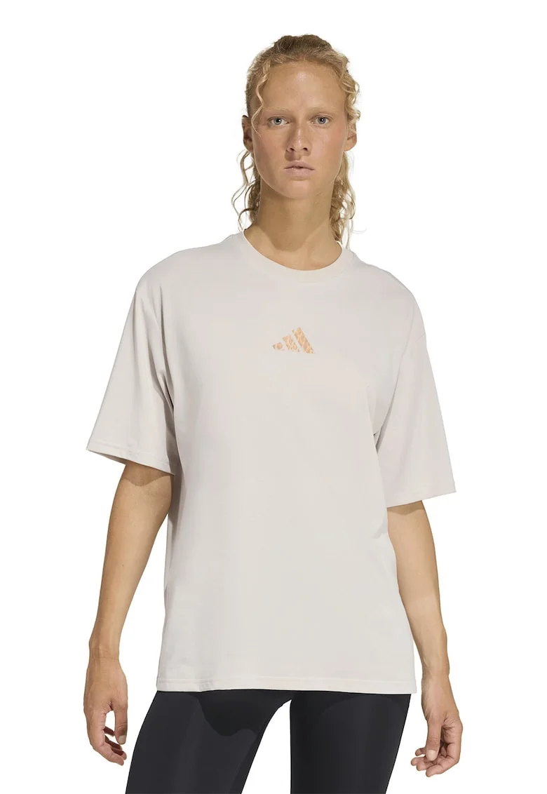 Tricou cu maneci cazute pentru fitness, Crem