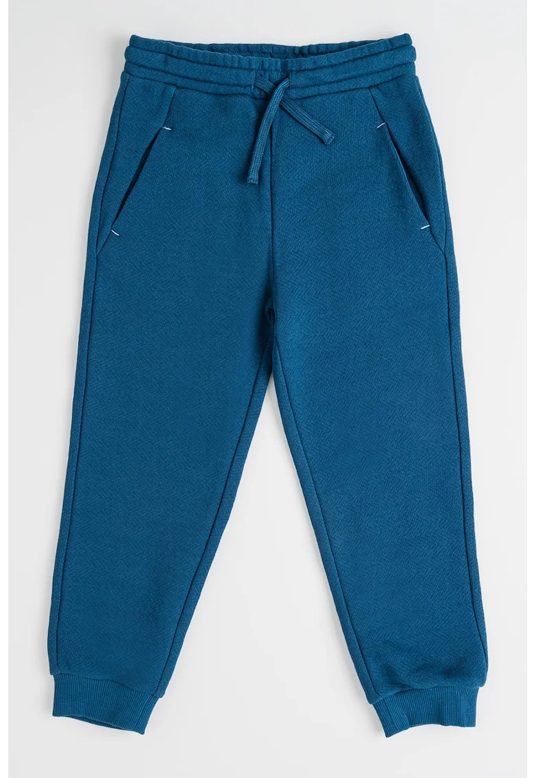 Pantaloni de trening din bumbac cu snur de ajustare in talie, Albastru inchis