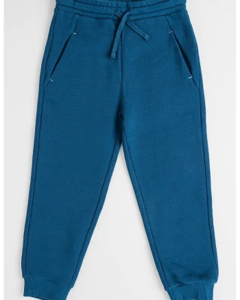 Pantaloni de trening din bumbac cu snur de ajustare in talie, Albastru inchis