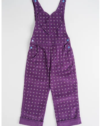 Salopeta din amestec de bumbac cu model floral, Ametist