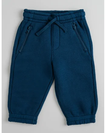 Pantaloni de trening cu buzunare cu fermoar, Albastru inchis