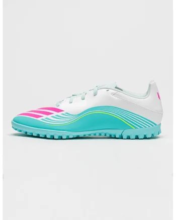 Pantofi F50 MESSI CLUB Turf pentru fotbal, Alb/Turcoaz inchis