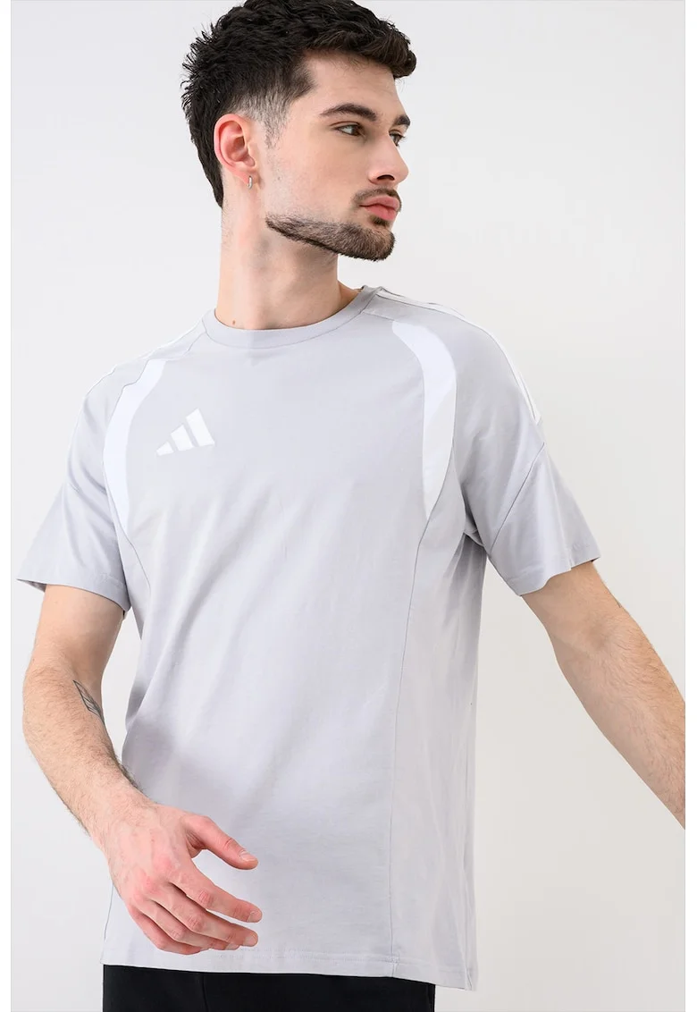 Tricou cu detalii contrastante pentru fotbal Tiro26 League, Alb/Gri marmorat