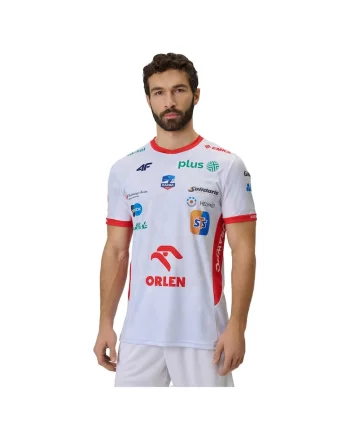 Tricou sportiv barbati  ZAKSA elastic, respirabil, alb, fabricat in Polonia, Alb