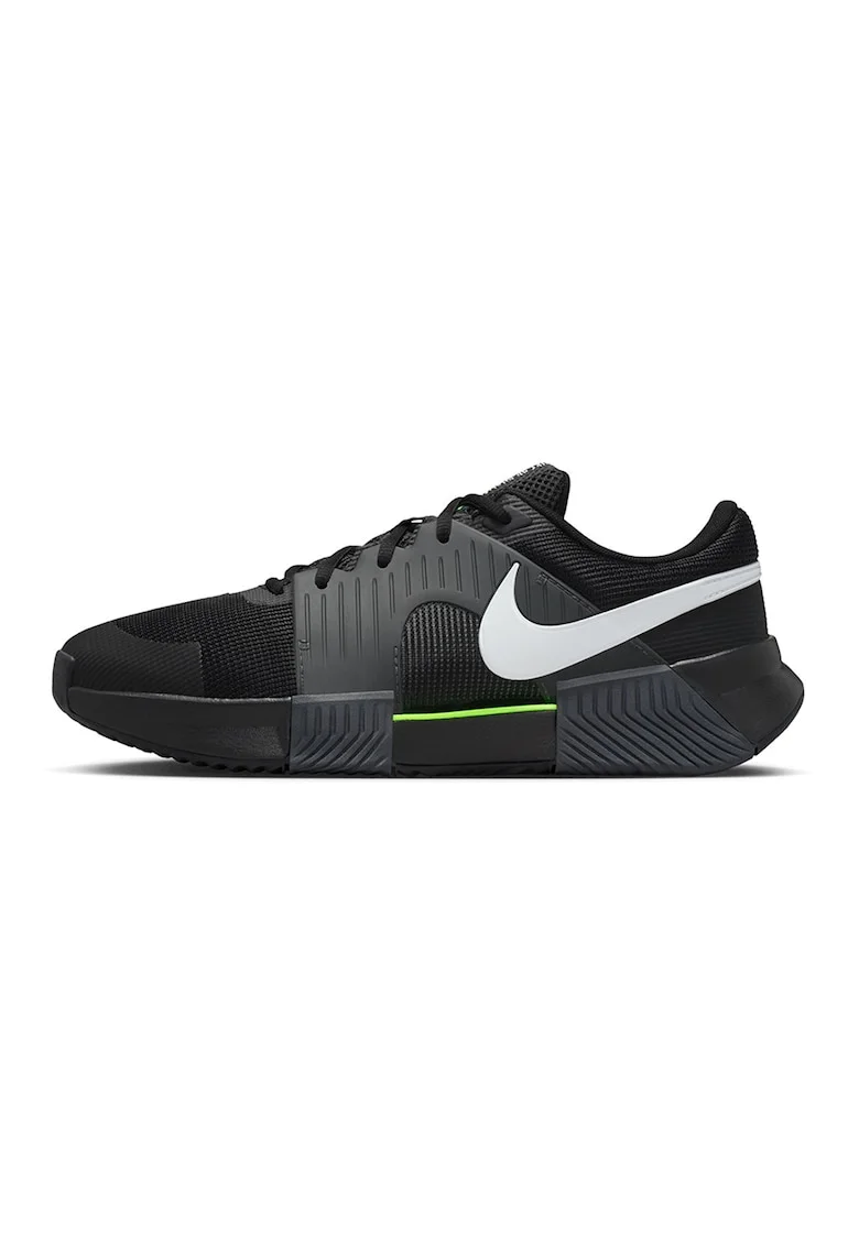 Pantofi Challenge 1.5 pentru tenis, Negru/Verde electric/Argintiu