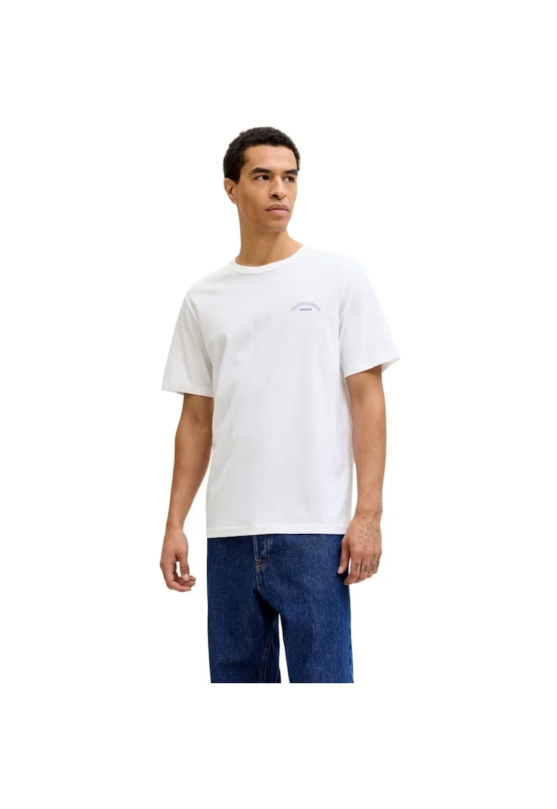 Tricou JACK &JONES College Logo Crew Neck 57476, Alb
