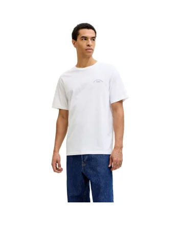 Tricou JACK &JONES College Logo Crew Neck 57476, Alb