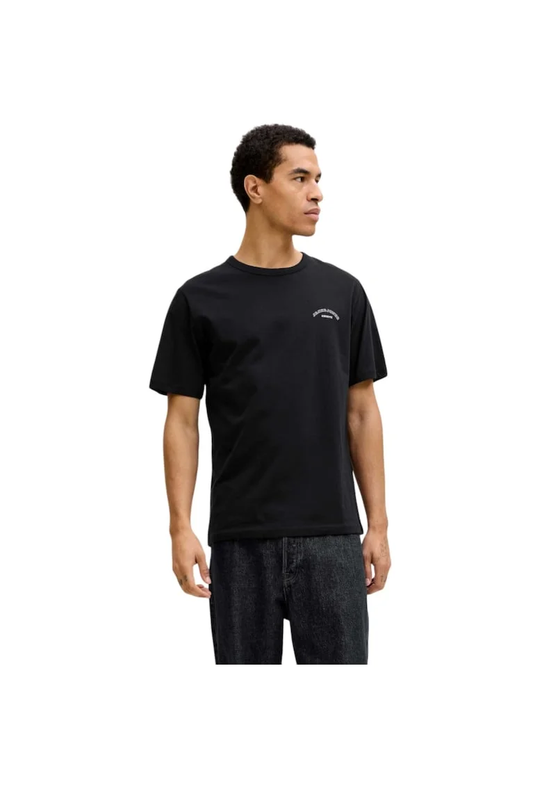 Tricou JACK &JONES College Logo Crew Neck 57471, Negru