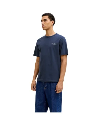 Tricou JACK &JONES College Logo Crew Neck 57486, Albastru inchis