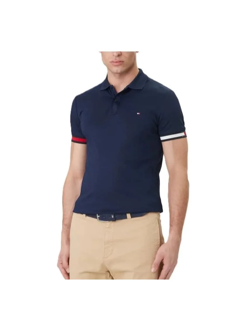 Tricou polo  RWB CUFF LIQUID COTTON SLIM POLO-MW0MW42743-DCC