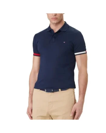 Tricou polo  RWB CUFF LIQUID COTTON SLIM POLO-MW0MW42743-DCC