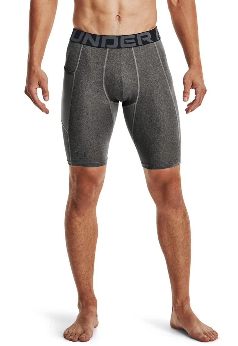 Colanti scurti cu banda logo pentru fitness HeatGear®, Gri antracit