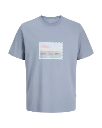 Tricou JACK &JONES Montauk Photo 57568, Albastru deschis