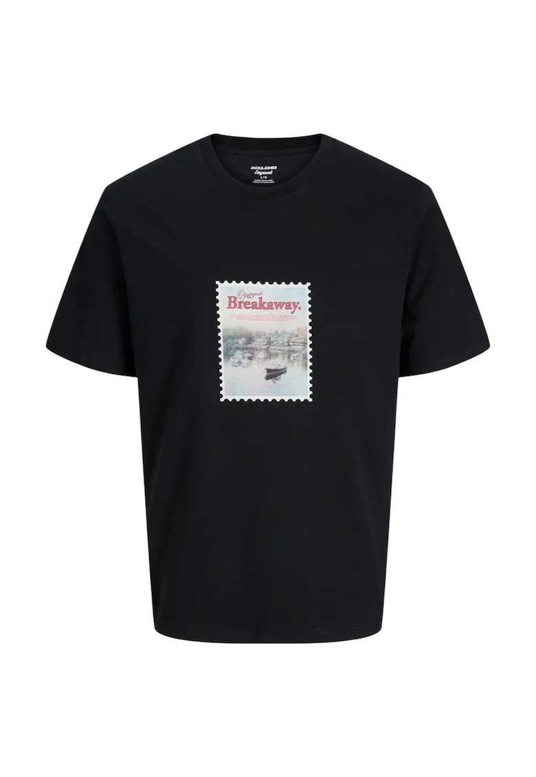 Tricou JACK &JONES Montauk Photo 57558, Negru