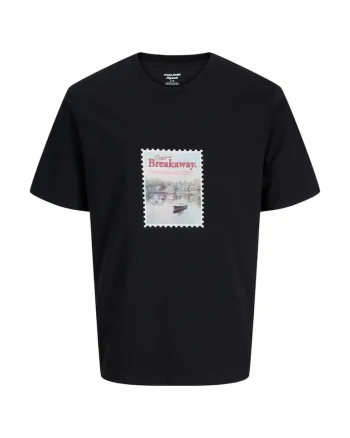 Tricou JACK &JONES Montauk Photo 57558, Negru