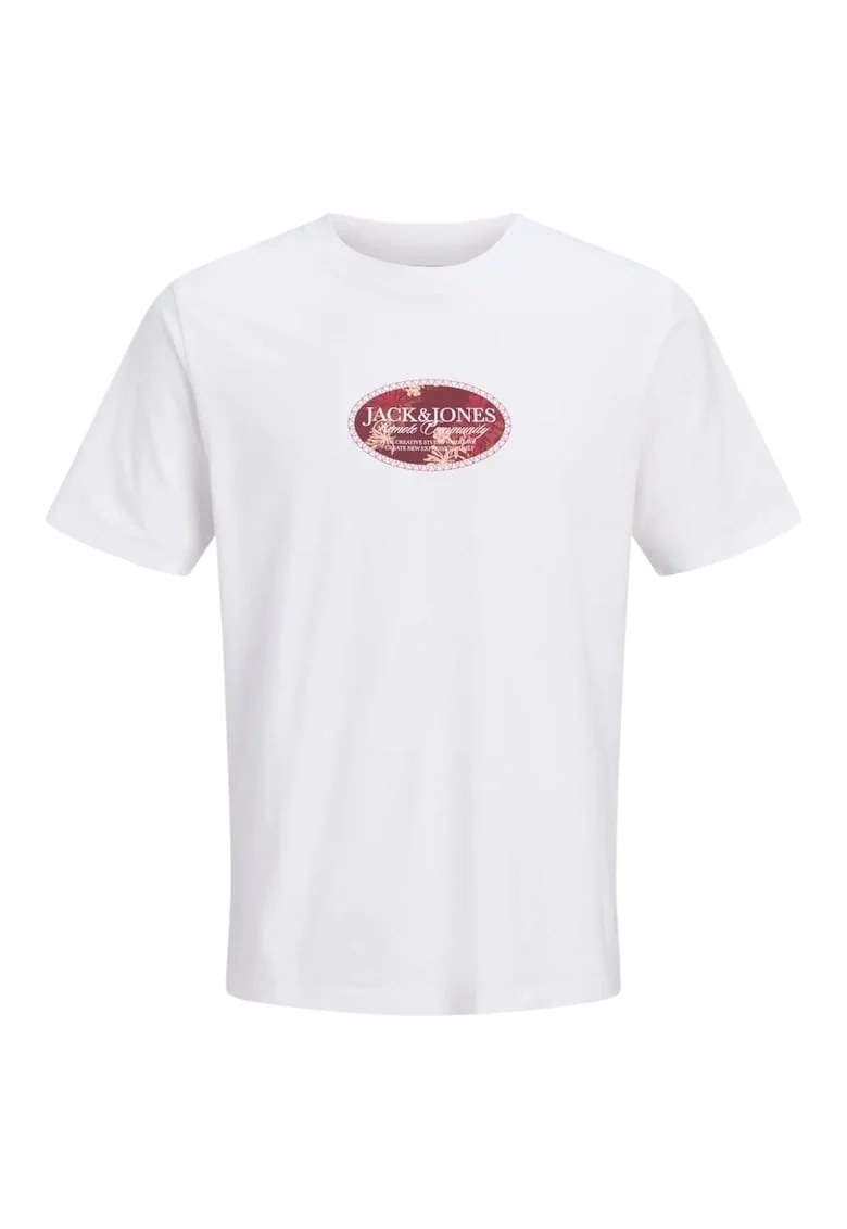 Tricou JACK &JONES Montauk Front 57614, Alb