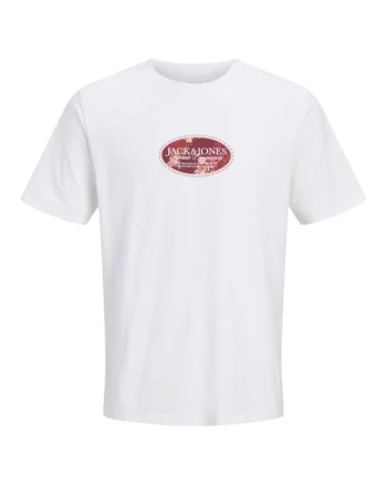Tricou JACK &JONES Montauk Front 57614, Alb