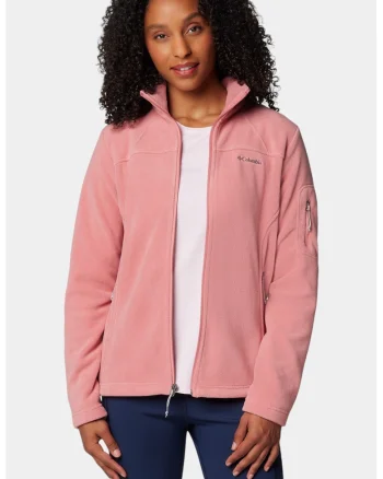 Bluza din fleece cu fermoar pentru trekking Fast Trek II, Roz pastel