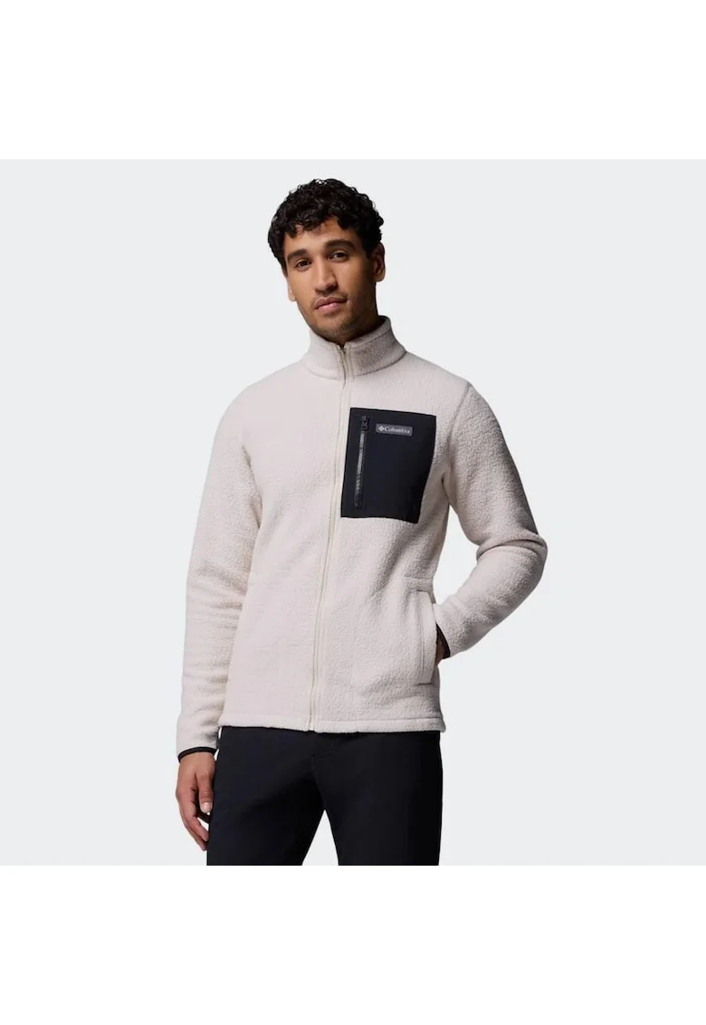 Jacheta sport  Jasper Ridge, fleece cald, gri inchis/negru, material reciclat, croiala regulata, buzunare cu capse.