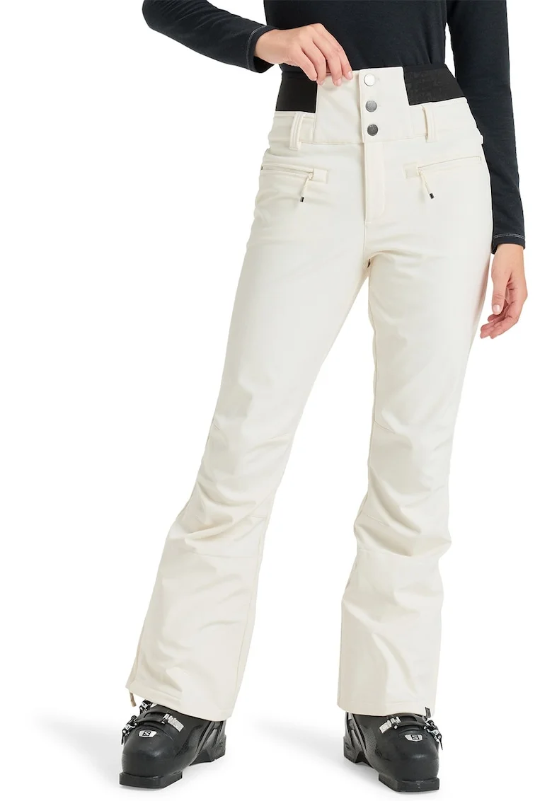 Pantaloni cu talie inalta pentru ski Rising, Alb