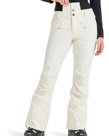 Pantaloni cu talie inalta pentru ski Rising, Alb